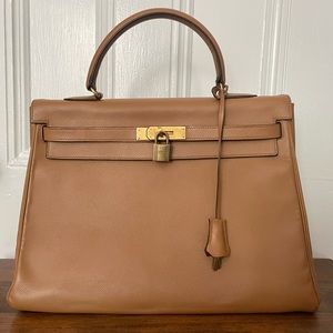 Hermes Kelly 35 Tan Retourne - Vintage